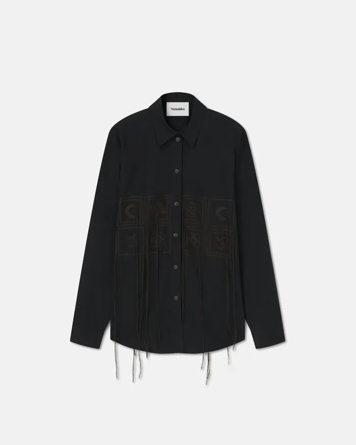 Nanushka Shirts and Blouses WomenMen Sahar Sale Embroidered Poplin Shirt Off Off Black Nanushka Shirts and Blouses WomenMen Sahar Sale Embroidered Poplin Shirt Off Off Black