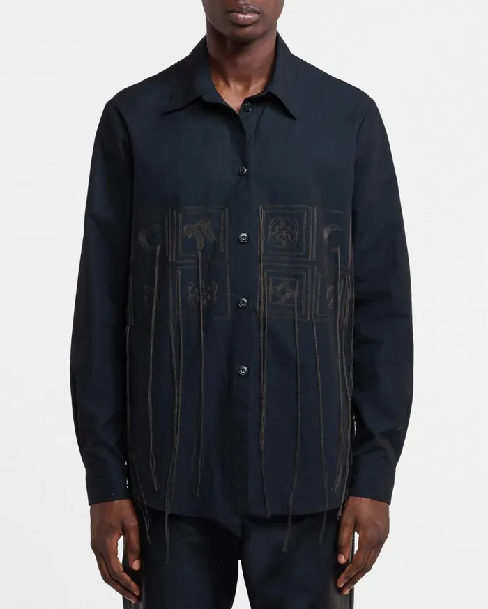Nanushka Shirts and Blouses WomenMen Sahar Sale Embroidered Poplin Shirt Off Off Black