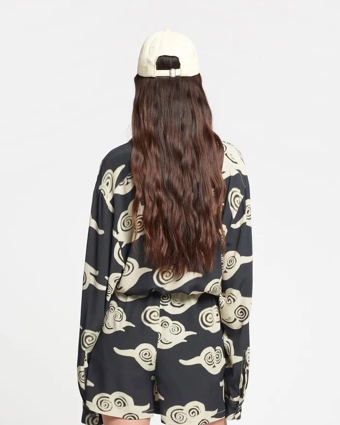 Nanushka Shirts and Blouses Women Nerissa Printed Crepe Shirt Cloud BlackCreme