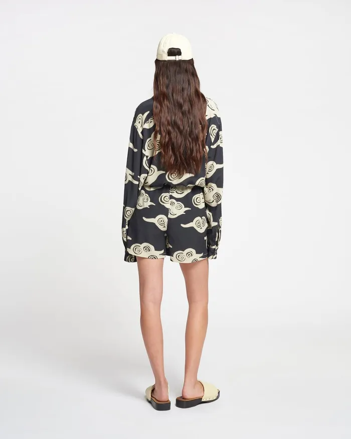 Nanushka Shirts and Blouses Women Nerissa Printed Crepe Shirt Cloud BlackCreme