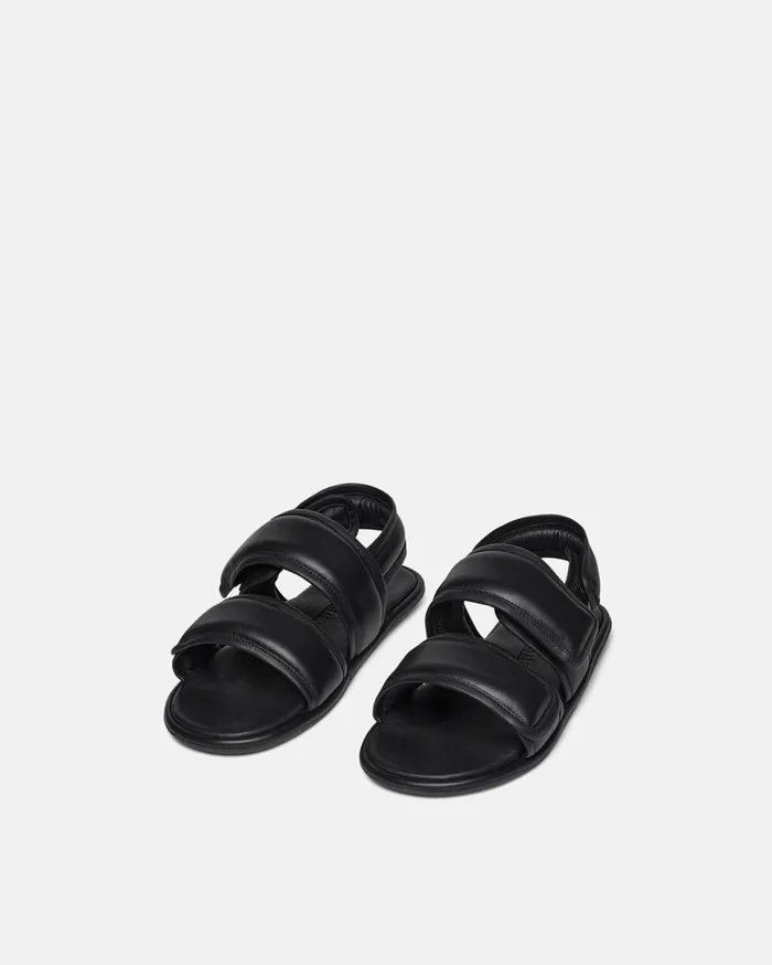 Nanushka Shoes Men Tarrus Mens Rounded Toe Padded Flat Sandals Black