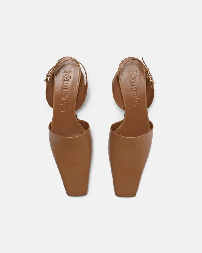Nanushka Shoes Women Enaji Leather Sandals Nut Brown