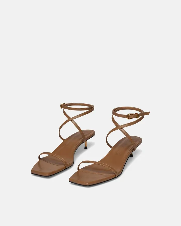 Nanushka Shoes Women Jol Leather Sandals Nut Brown