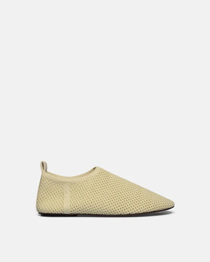 Nanushka Shoes Women Maris Rounded Toe MeshKnit RoundToe Slip On Shoes Sand Mesh