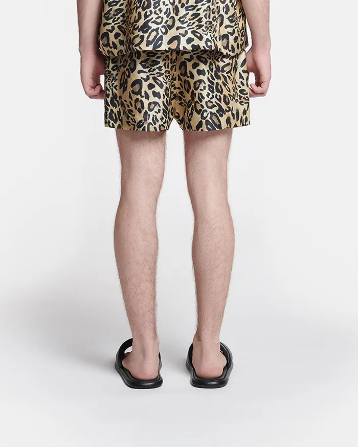 Nanushka Shorts Men Amil Printed SilkTwill Shorts Leopard
