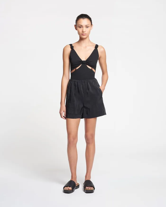 Nanushka Shorts Women Masami Glass Poplin Shorts Black