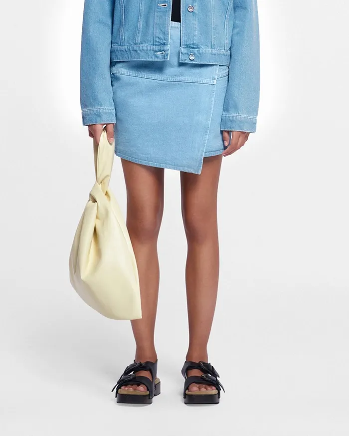 Nanushka Skirts Women Casna Denim Mini Wrap Skirt Eco Light Wash