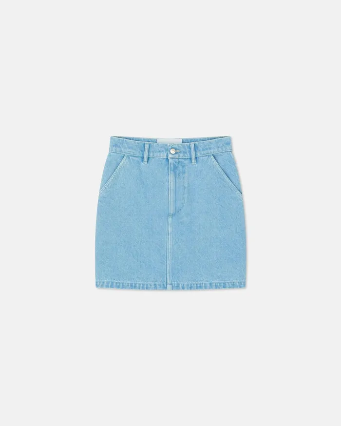 Nanushka Skirts Women Zazou Sale Denim Mini Skirt Sun Bleach