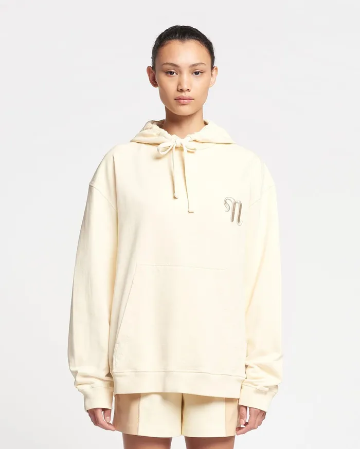 Nanushka Sweatshirts WomenMen Ever Organically Grown Cotton Logo Hoodie Creme