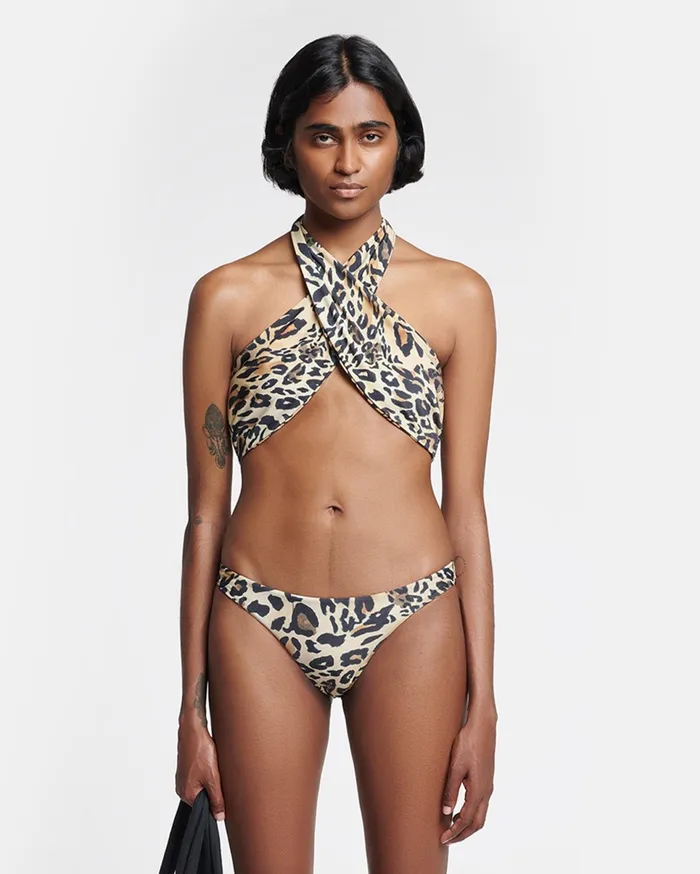 Nanushka Swimwear Women Merve Printed Bikini Bottoms Leopard