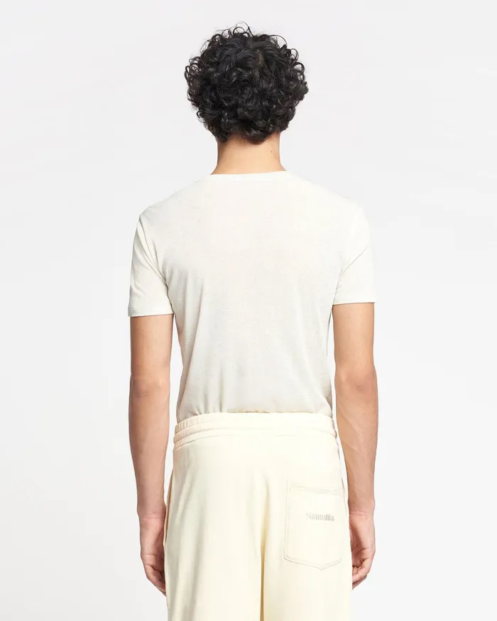 Nanushka TShirts and Vests Men Jenno MeshJersey TShirt White Wax