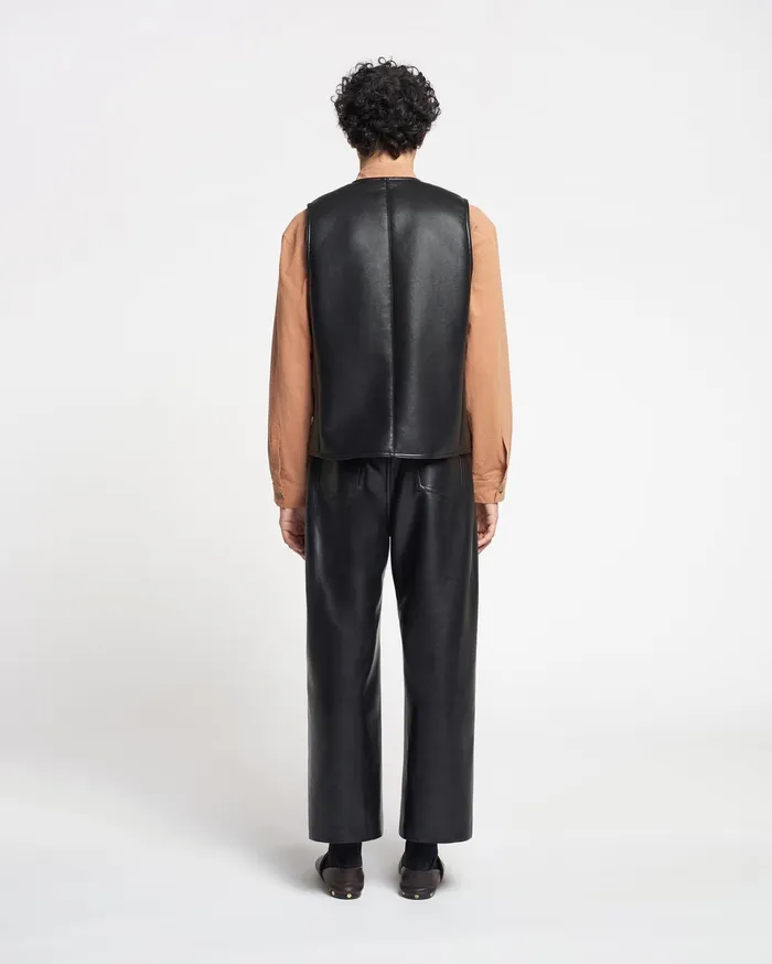 Nanushka TShirts and Vests Men Luben Regenerated Leather Vest Black Brown