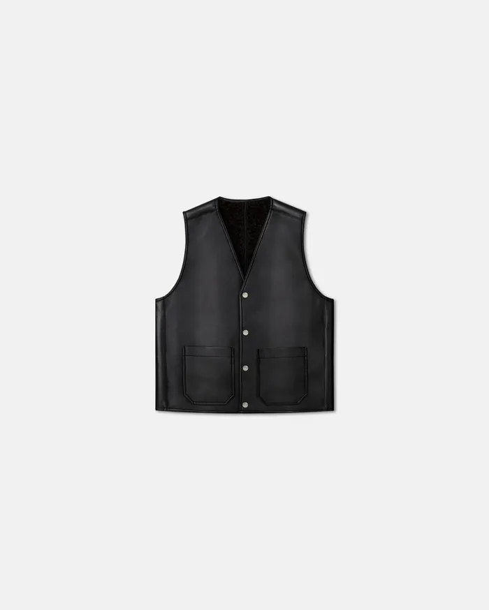 Nanushka TShirts and Vests Men Luben Regenerated Leather Vest Black Brown