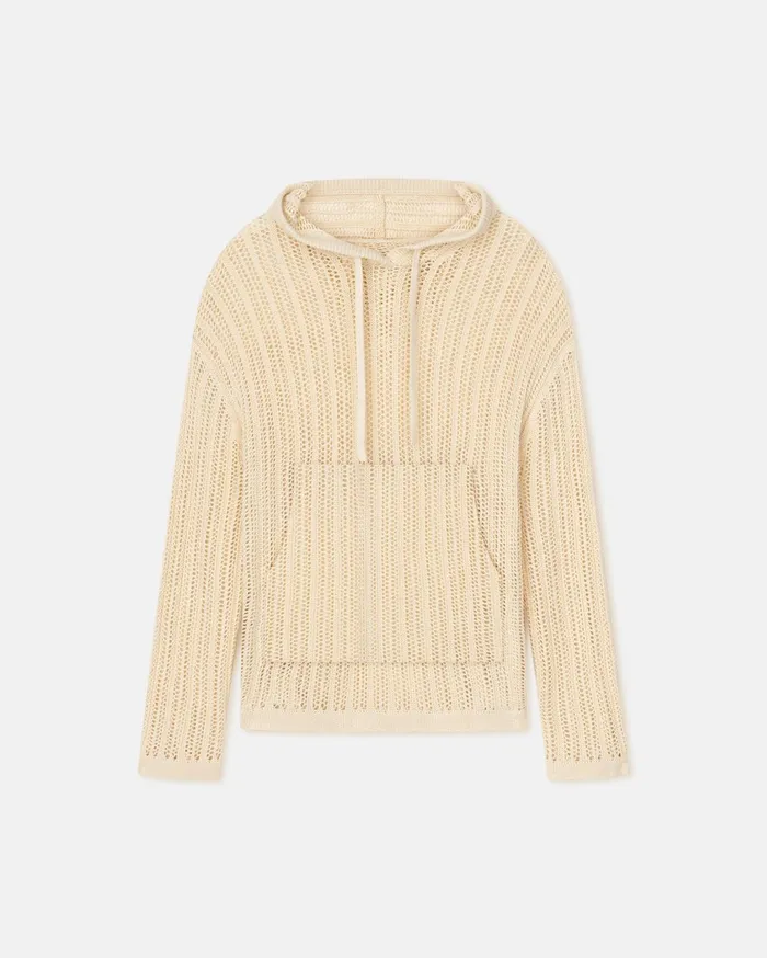 Nanushka Tops Men Alesso Crochet Hoodie Creme