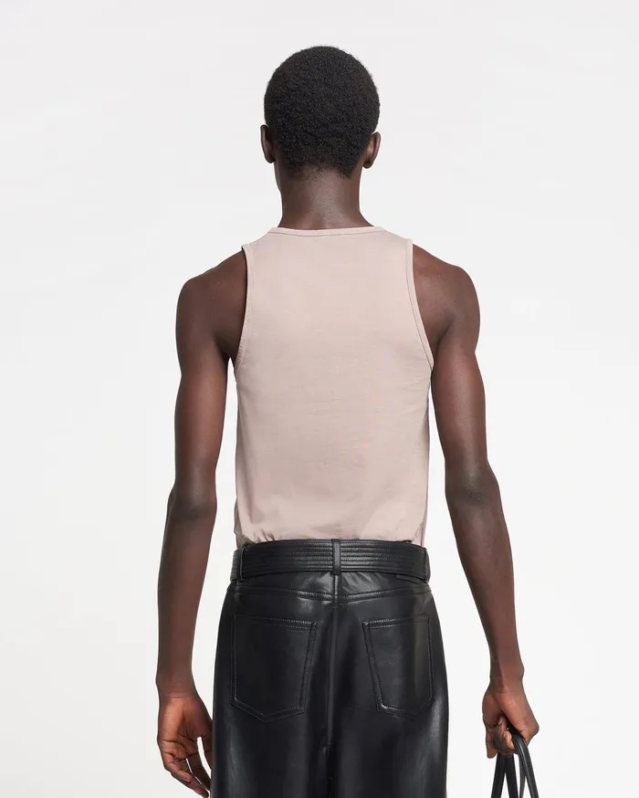 Nanushka Tops Men Aziz Organically Grown Cotton Tank Top Nut