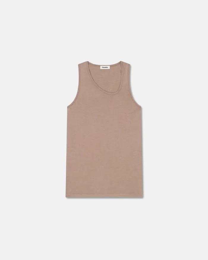 Nanushka Tops Men Aziz Organically Grown Cotton Tank Top Nut