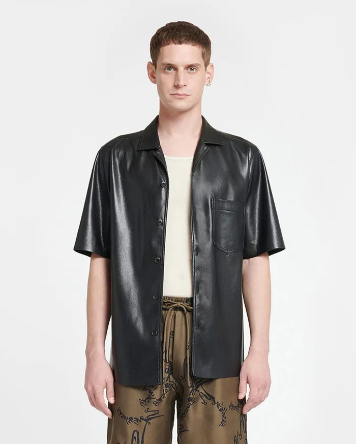 Nanushka Tops Men Bodil Okobor AltLeather Shirt Black