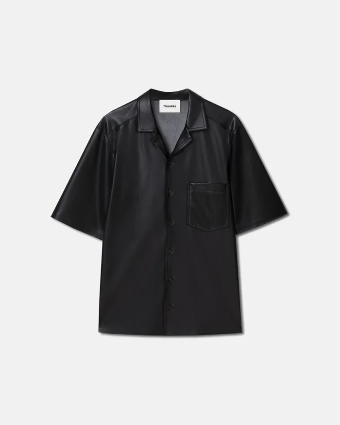 Nanushka Tops Men Bodil Okobor AltLeather Shirt Black