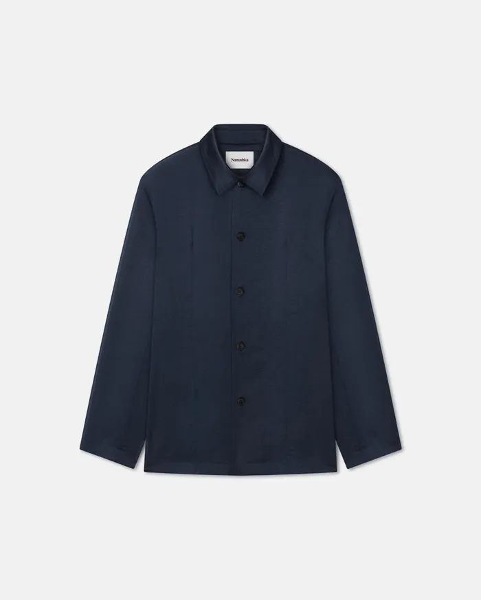 Nanushka Tops Men Jondar Satin Shirt Navy