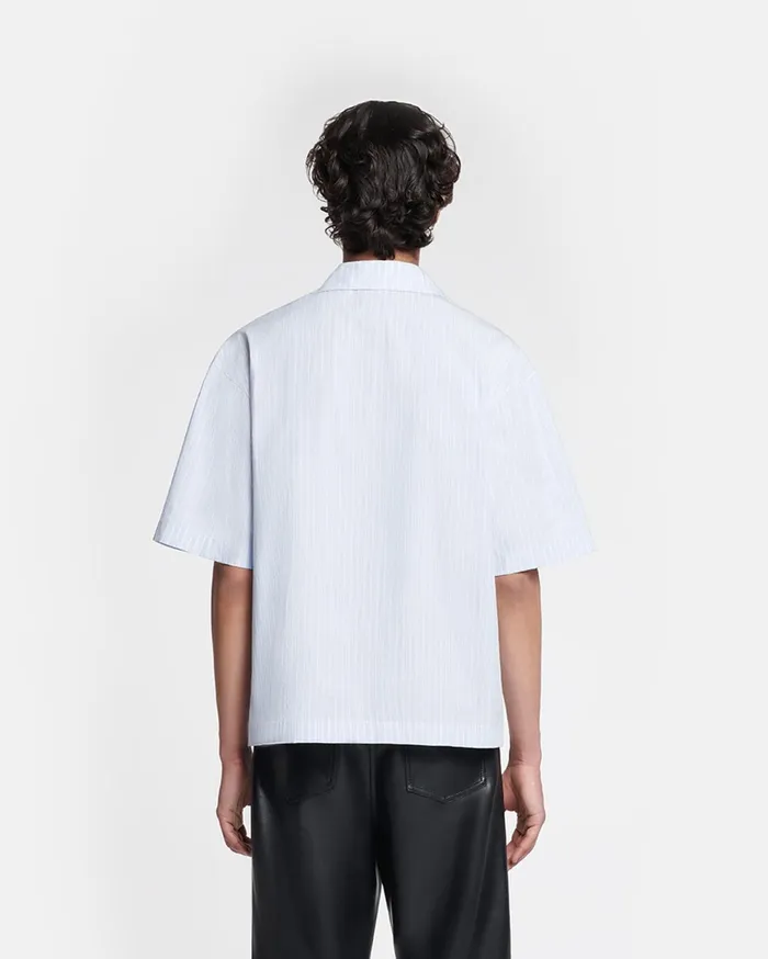 Nanushka Tops Men Maxton Striped Shirt BlueBeigeWhite