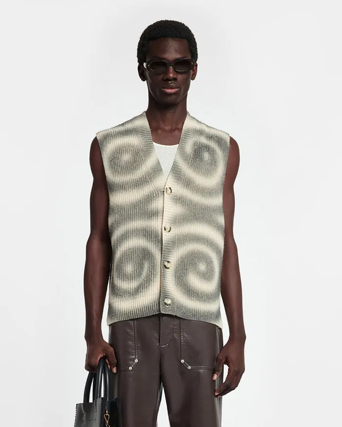 Nanushka Tops Men Terence CashmereBlend Vest Spiral Spray