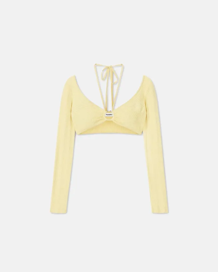 Nanushka Tops Women Amra Sale TerryKnit Top Pale Yellow