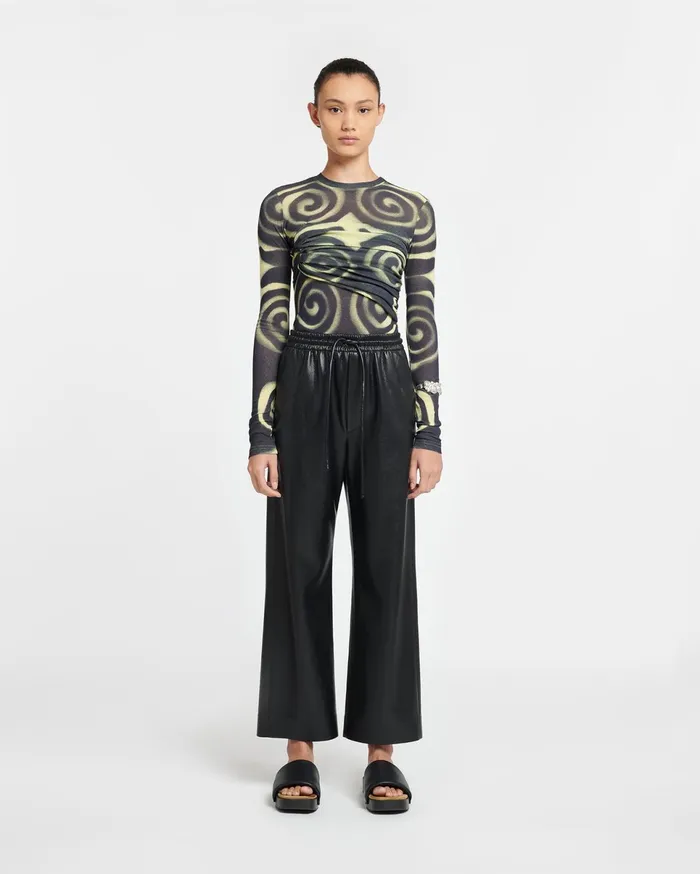 Nanushka Tops Women Deva Draped MeshJersey Top Spiral Spray