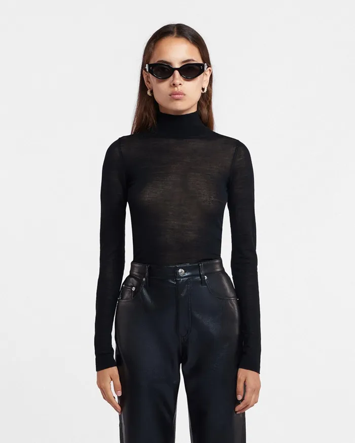 Nanushka Tops Women Harri Fine Merino Wool Top Black