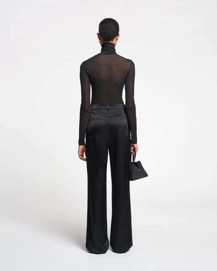 Nanushka Tops Women Harri MeshJersey Turtleneck Top Black
