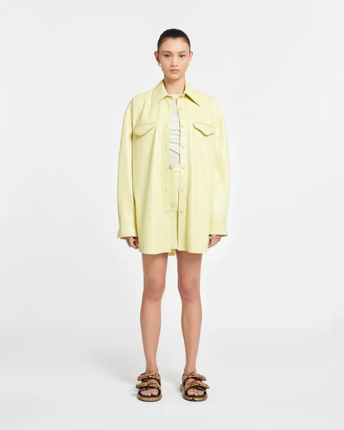 Nanushka Tops Women Kaysa Okobor AltLeather Shirt Lemongrass