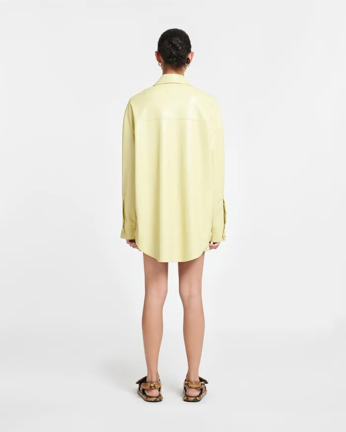 Nanushka Tops Women Kaysa Okobor AltLeather Shirt Lemongrass