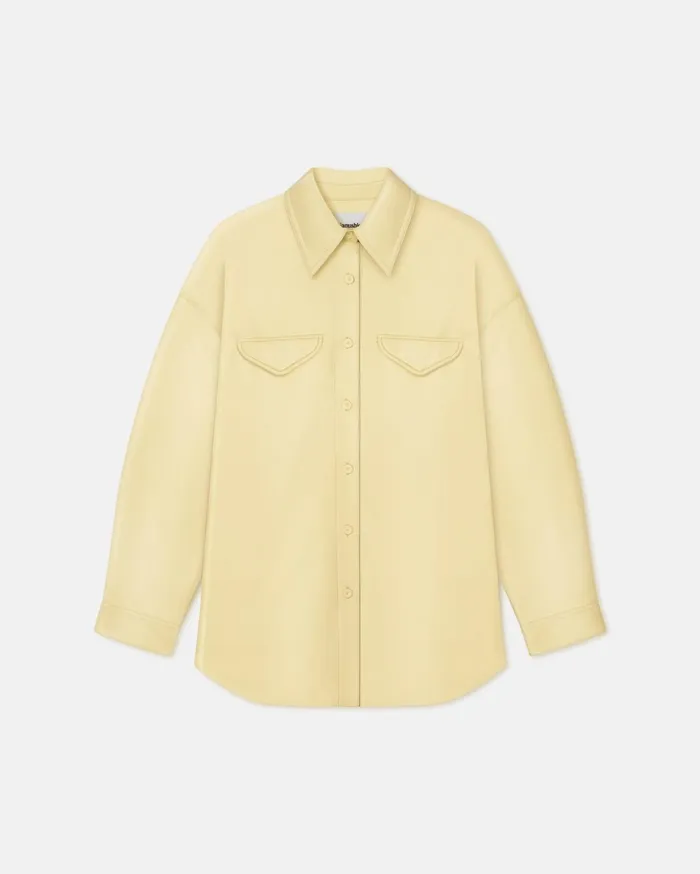 Nanushka Tops Women Kaysa Okobor AltLeather Shirt Lemongrass