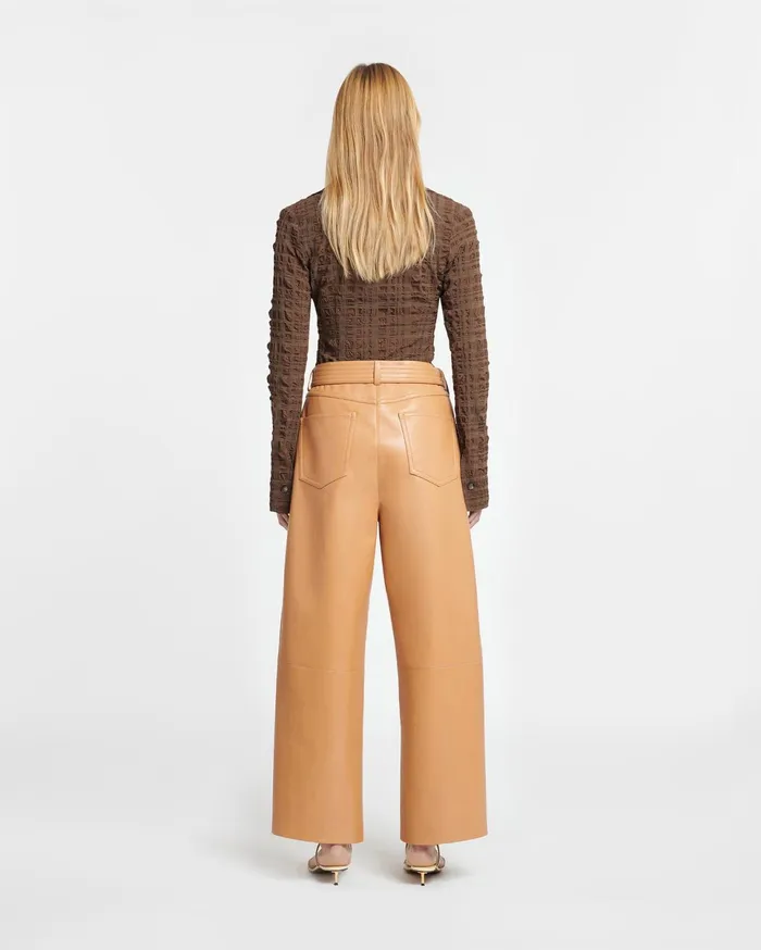 Nanushka Tops Women Lotte Checked Seersucker Shirt Dark Brown