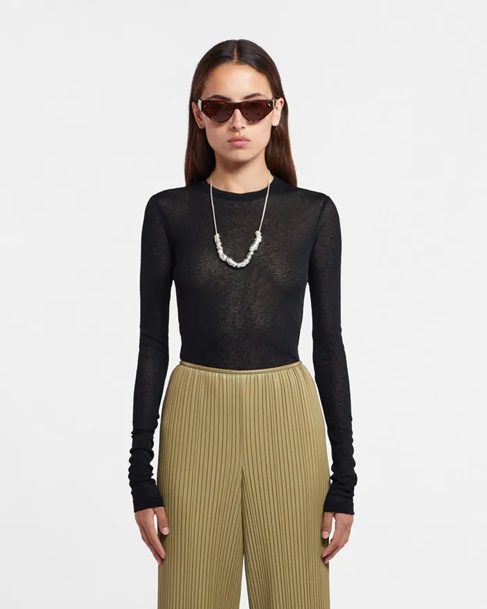 Nanushka Tops Women Lymee MeshJersey Top Black