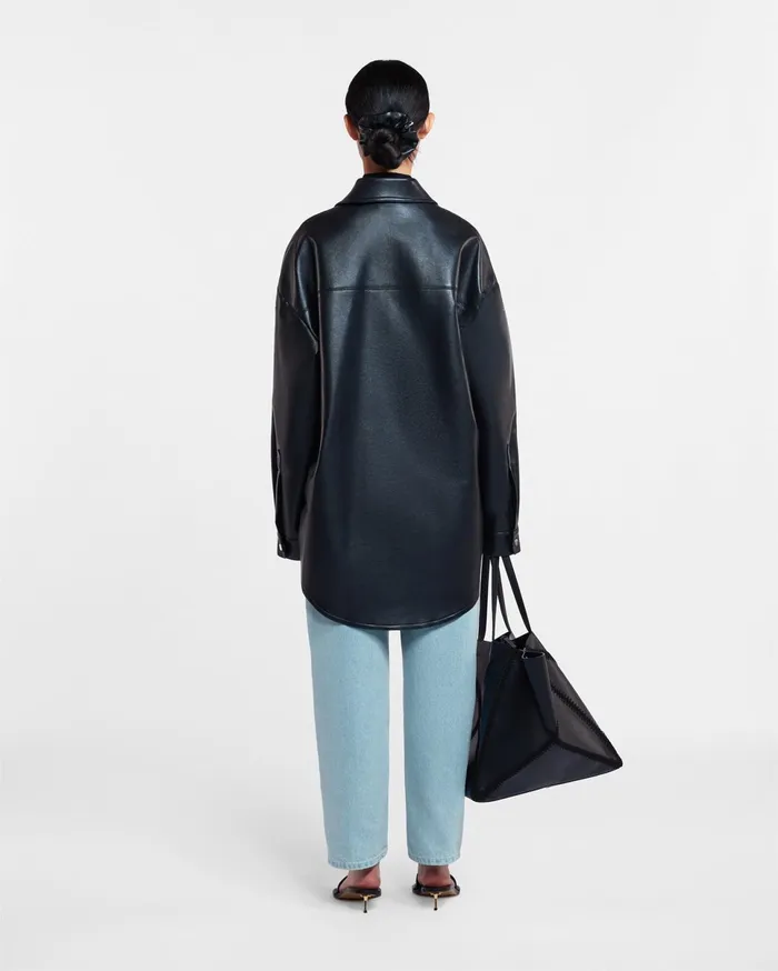 Nanushka Tops WomenMen Martin Regenerated Leather Overshirt Black