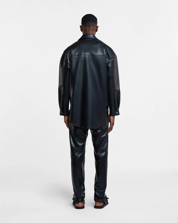 Nanushka Tops WomenMen Martin Regenerated Leather Overshirt Black