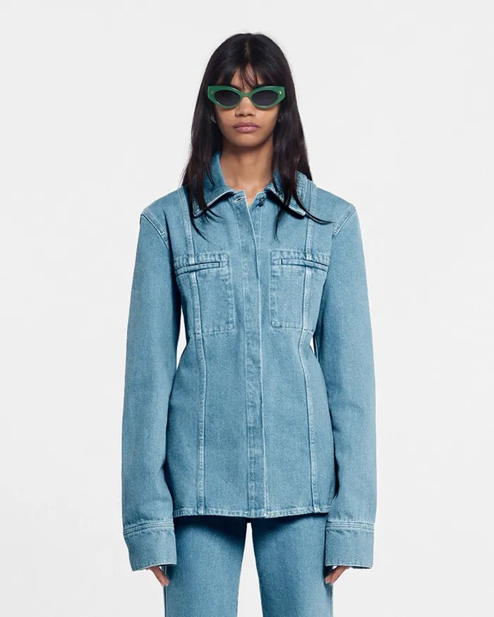 Nanushka Tops Women Mireio Denim Shirt Eco Light Wash