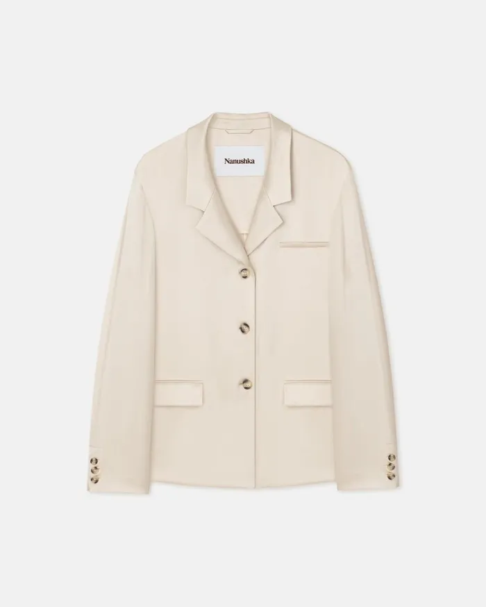 Nanushka Tops Women Patri Slip Satin Blazer Creme