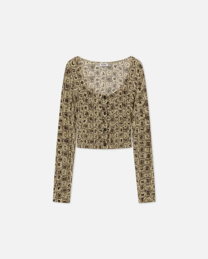 Nanushka Tops Women Rosine Sale Smocked Gauze Cardigan Toteme