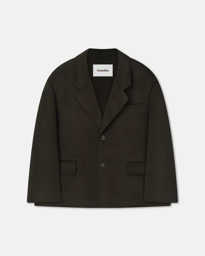 Nanushka Tops Women Sea Double Wool And Silk Blend Blazer Anthracite