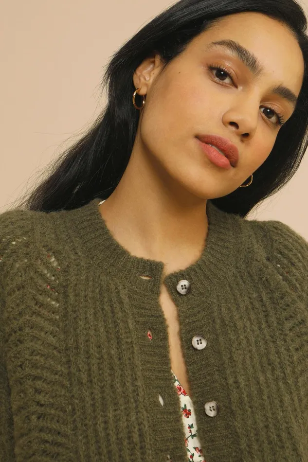 ODILE Cardigan Khaki Women Rouje Knits