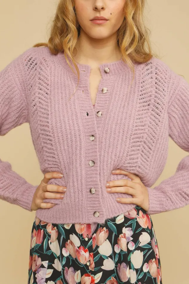 ODILE Cardigan Lila Women Rouje Knits