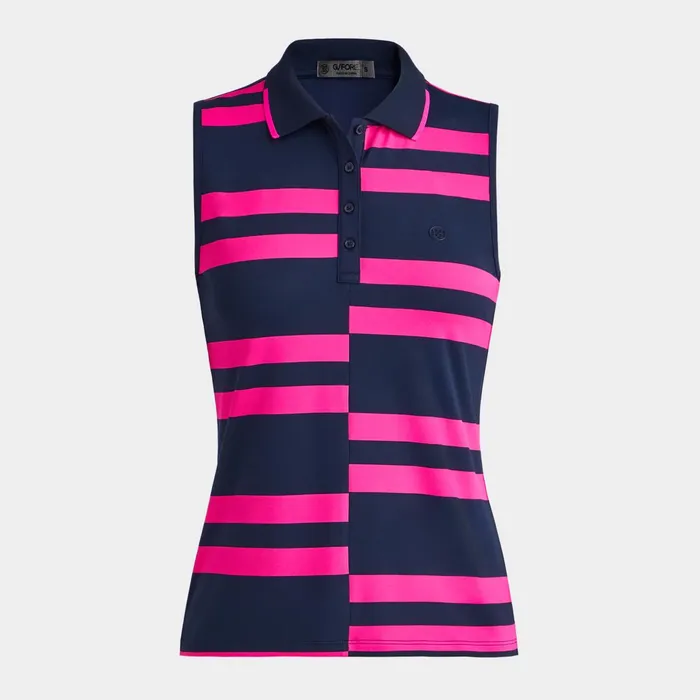 Offset Stripe Tech Piqu Sleeveless Polo Twilight Women GFORE Tops