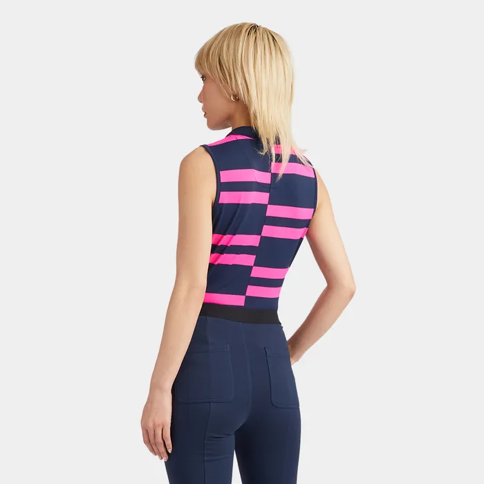 Offset Stripe Tech Piqu Sleeveless Polo Twilight Women GFORE Tops