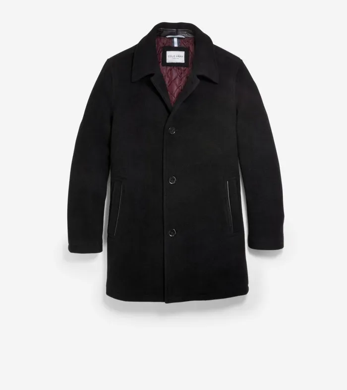 Outerwear Men Cole Haan Wool Car Coat Black