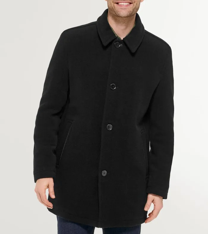 Outerwear Men Cole Haan Wool Car Coat Black Outerwear Men Cole Haan Wool Car Coat Black