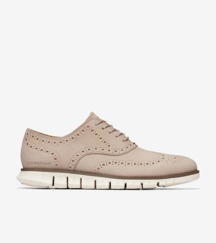 Oxfords Men Cole Haan ZERGRAND Wingtip Oxford Dune Nubucktruffleivory
