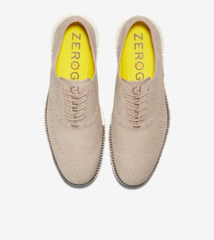 Oxfords Men Cole Haan ZERGRAND Wingtip Oxford Dune Nubucktruffleivory Oxfords Men Cole Haan ZERGRAND Wingtip Oxford Dune Nubucktruffleivory