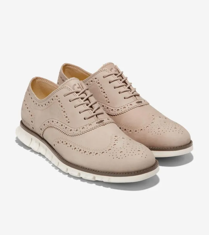 Oxfords Men Cole Haan ZERGRAND Wingtip Oxford Dune Nubucktruffleivory Oxfords Men Cole Haan ZERGRAND Wingtip Oxford Dune Nubucktruffleivory