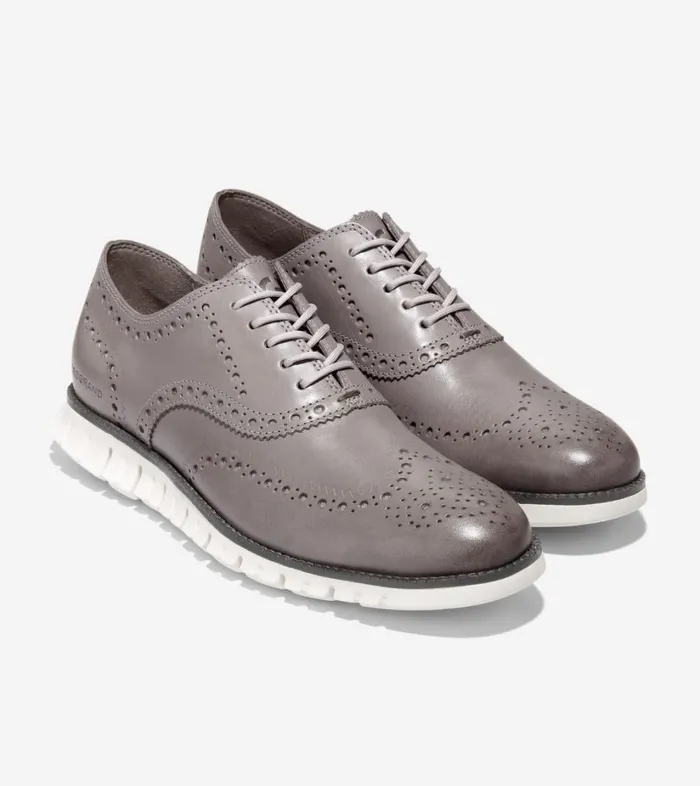 Oxfords Men Cole Haan ZERGRAND Wingtip Oxford Ironstone Egret Oxfords Men Cole Haan ZERGRAND Wingtip Oxford Ironstone Egret